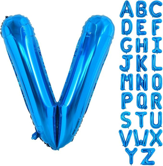TONIFUL 40 Inch Large Blue Letter V Giant Alphabet Letter Balloons,Foil Mylar Big Balloons for 2026 Graduation Birthday Party Anniversary New Year Graduation Supplies Decorations