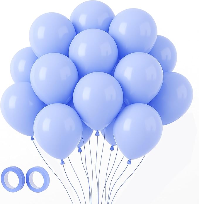 Voircoloria 105pcs Dusty Blue Balloons 12inch Party Latex Balloons for Boys Girls Birthday Baby Shower Gender Reveal Wedding Sunflower Party Decorations