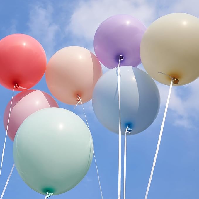 PartyWoo Pastel Balloons 20pcs 18 Inch Pastel Rainbow Latex Balloons for Baby Shower Gender Reveal Engagement Bachelorette Easter Bridal Shower Anniversary Retirement Birthday Party Decorations