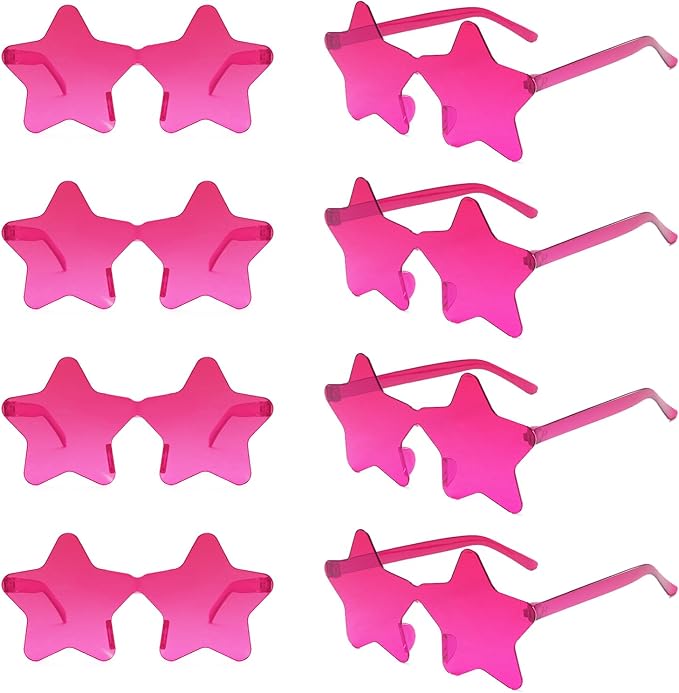 LIULIUBTY Star Shaped Sunglasses, Heart Sunglasses for Bachelorette Party, Colorful Party Favors