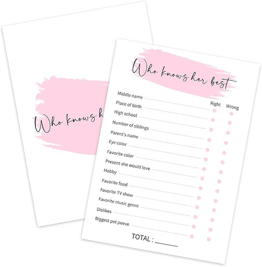 Who Knows The Birthday, Birthday Party Games, Birthday Party Activity Favor, Set of 20 Games Cards, Birthday Supplies, Activity, Decorations -B03