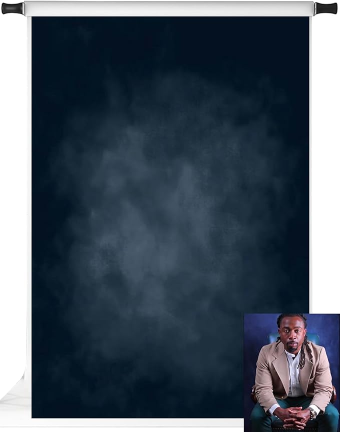 Kate 5x7ft Dark Blue Abstract Backdrops Microfiber Dark Blue Portrait Background for Photoshoot for Photography