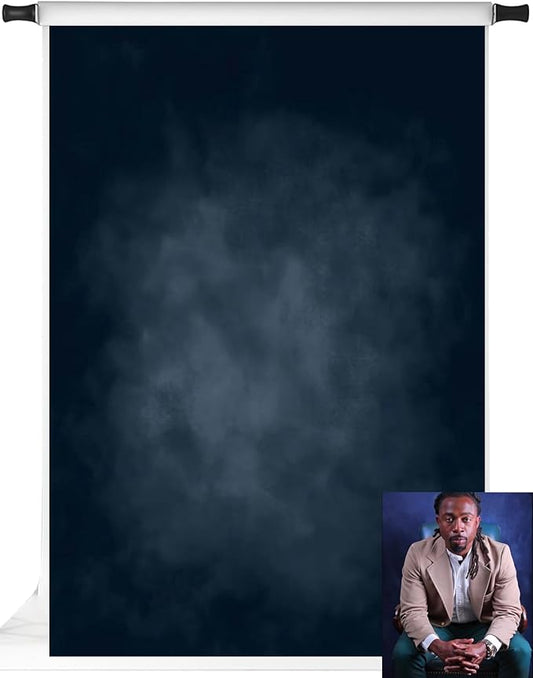 Kate 5x7ft Dark Blue Abstract Backdrops Microfiber Dark Blue Portrait Background for Photoshoot for Photography