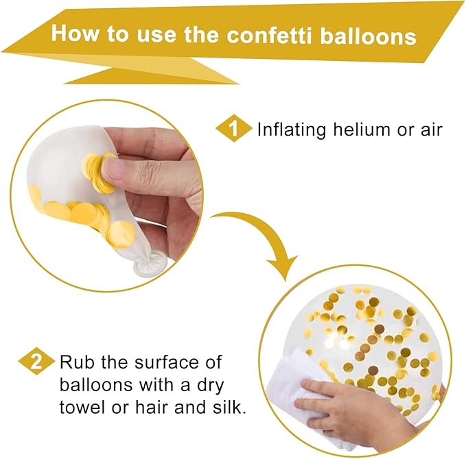 90Pcs White and Gold Balloons Set, 12 Inch Gold and White Balloons, Gold Confetti Latex Balloons for Birthday Anniversary Wedding