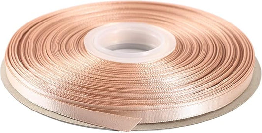 ITIsparkle 1/4" Inch Double Faced Satin Ribbon 50 Yards-Roll Set for Gift Wrapping Scrap Books Party Favor Hair Braids Baby Shower Decoration Floral Arrangement Craft Supplies, Vanilla Ribbon