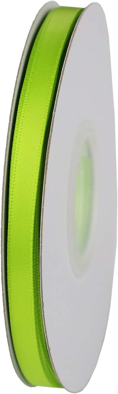ITIsparkle 1/4" Inch Double Faced Satin Ribbon 50 Yards-Roll Set for Gift Wrapping Scrap Books Party Favor Hair Braids Baby Shower Decoration Floral Arrangement Craft Supplies, Apple Green Ribbon