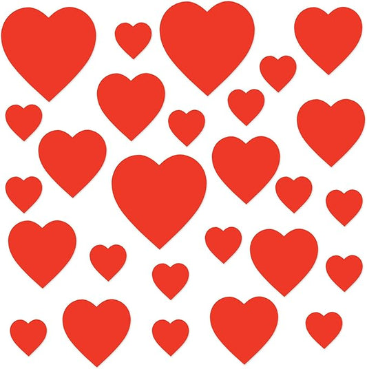 Beistle Printed Heart Cutouts – 27 Pack Red Heart Cardstock Decorations in 3 Sizes for Valentine’s Day Displays, Wedding Celebrations, Romantic Events, Wall and Window Décor, 4”, 8.5”, 12”