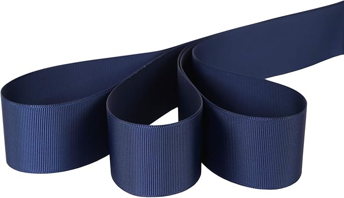 Ribbonitlux 1.5" Wide Solid Grosgrain Ribbon 25 Yards (370-Navy ）, Set for Gift Wrapping, Party Decor, Sewing Applications, Wedding and Craft
