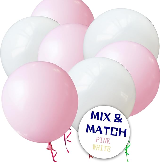 110pcs Light Pink Balloon 12 inch, Light Pink Latex Balloons for Birthday Party Baby Shower Wedding(with 2 Ribbons).