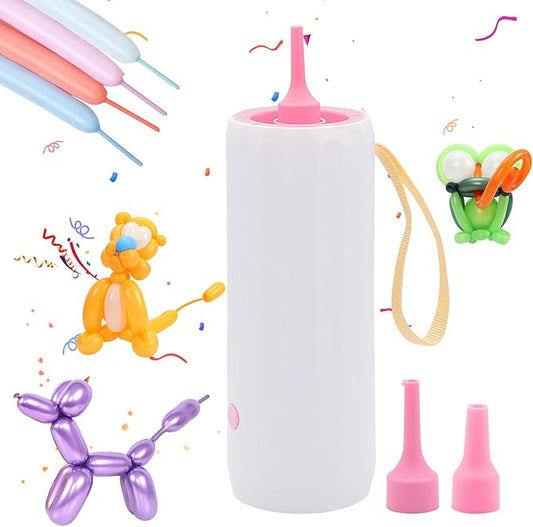 Balloon Pump Electric Air Pump for Balloons Portable Balloon Inflators Blower Machine for Birthday Party Balloon Decorations for Long Animal Twisty Curly Balloon, Foil Balloons(12V 18W)
