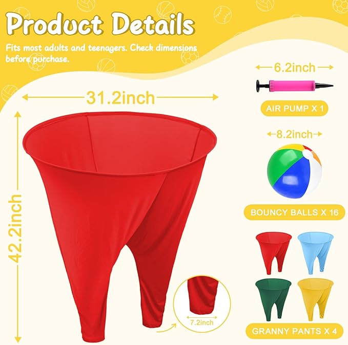 Granny Pants Yard Game Giant Granny Pants Outdoor Game Includes Bouncy Balls & Air Pumps Hilarious Outdoor Games for Adults and Family Backyard Gatherings Beach Games Team-Building Activities