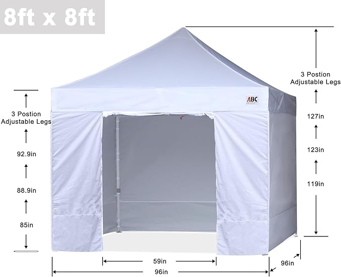ABCCANOPY Easy Pop Up Canopy Tent with Sidewalls Commercial -Series, White