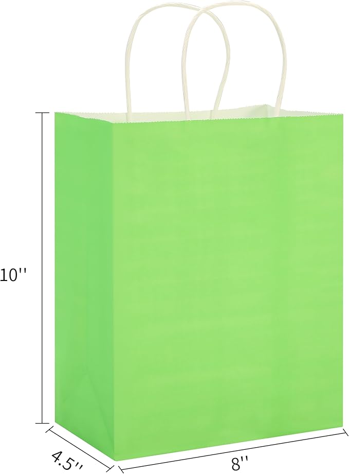 SUNCOLOR 24 Pack Rainbow Gift Bags with Handles – 8x4.5x10 Medium Bags for Shopping, Retail, DIY, Wedding, Party Favors & Special Occasions