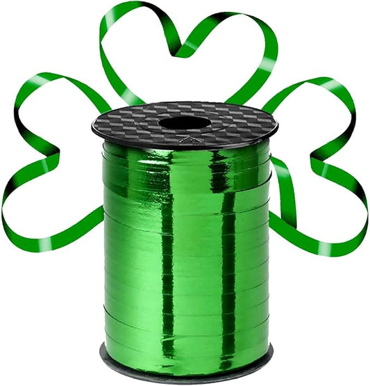 Green Curling Ribbon St Patricks Day Metallic Crimped for Saintt Pattys Day Clearance Gift Wrapping Curls Decoration, Floral Ribbons & Florist Crafts