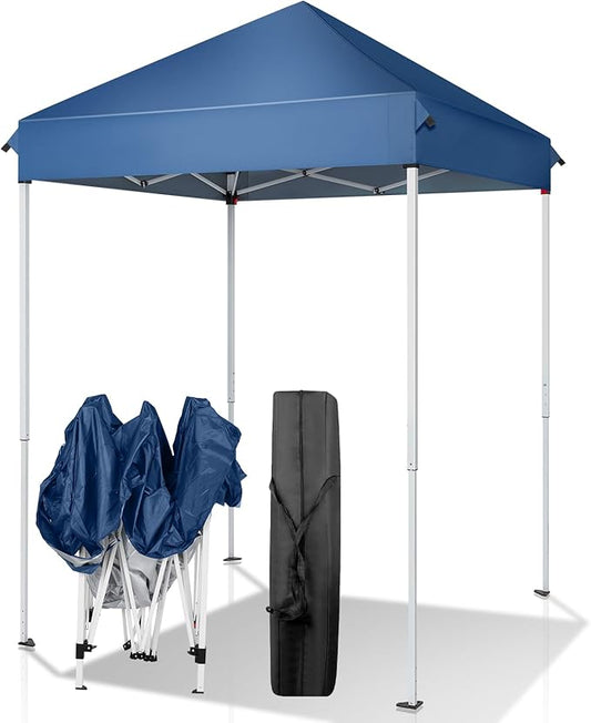 Outvita 5x5 Pop Up Canopy Tent, Ez Up Outdoor Canopy Tent Instant Shelter with Carry Bag Straight Legs Patio Balcony Porch Backyard Garden