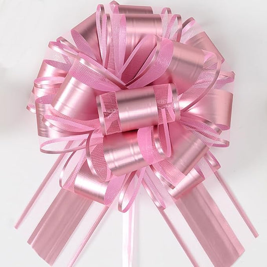 Pink Bows for Gift Wrapping, 6PCS Gift Bows for Wedding, Christmas, Birthday, Flower Arrangements, Party Decoration, 6 Inches (Pink)