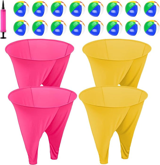 Granny Pants Yard Game Freaky Party Games Pants with Bouncy Balls and Air Pump Oversized Granny Pants Outdoor Game for Adults and Family Interactive Throwing Game for Group Gatherings