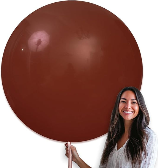 PartyWoo Dark Brown Balloons 4pcs 36 Inch Boho Neutral Coffee Tan Latex Helium Balloons for Graduation Anniversary Birthday Boy Baby Shower Jungle Safari Fall Cowgirl Party Decorations Brown-F08