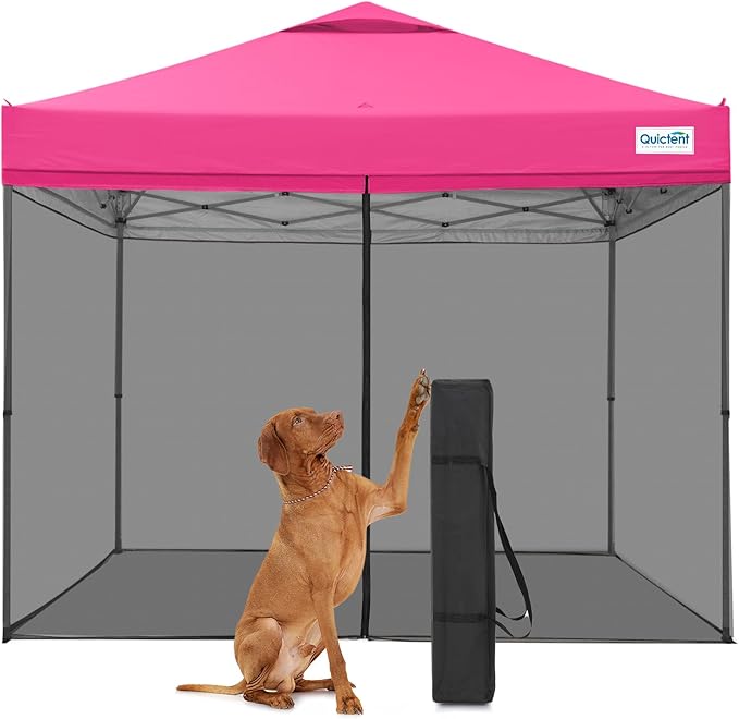 Quictent 10x10 Pop Up Screened Canopy Tent, Instant Setup for 1 Person with Netting, Portable & Compact, Waterproof & UV Protection, Ideal for Camping, Beach, Parties, and Outdoor Events