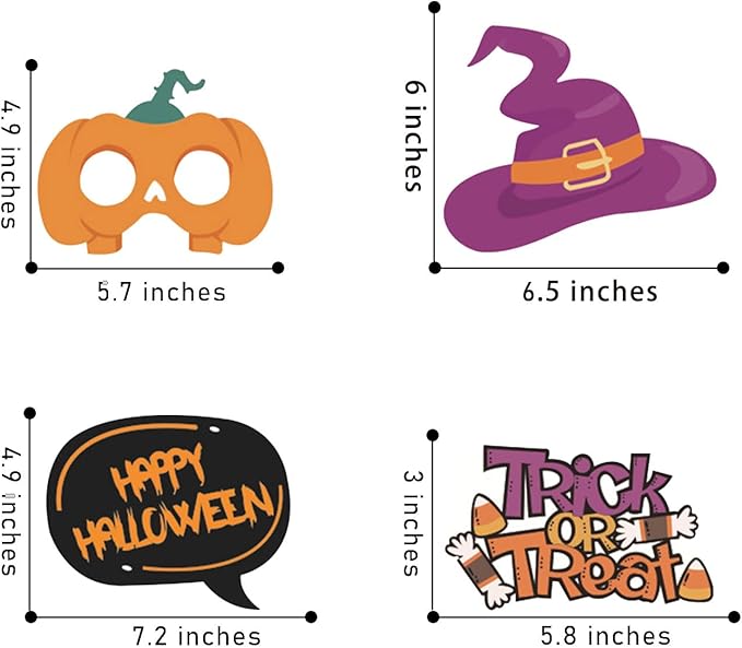 21-Piece Halloween Photo Booth Props for Party Supplies – Perfect Halloween Selfie Accessories for Photoshoots, Spooky Costume Picture Props for Trick or Treat Decorations and Favors