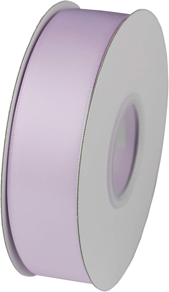 ITIsparkle 1" Inch Double Faced Satin Ribbon 50 Yards-Roll Set for Gift Wrapping Scrap Books Party Favor Hair Braids Baby Shower Decoration Floral Arrangement Craft Supplies, Lilac Mist Ribbon