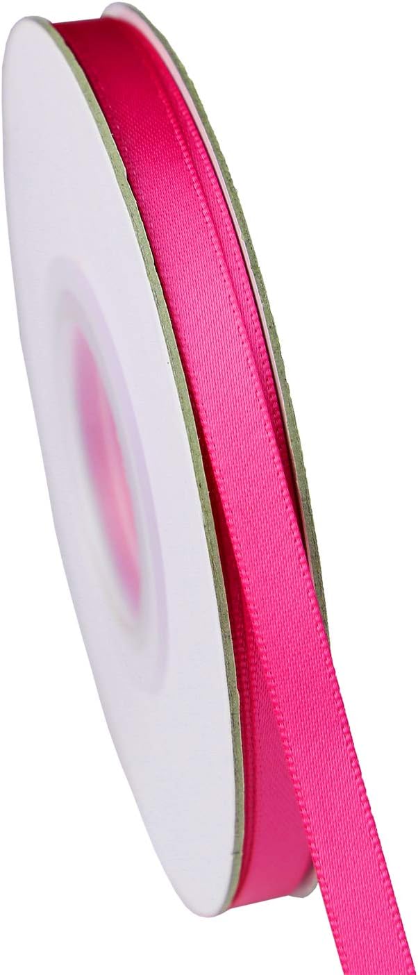 ITIsparkle 1/4" Inch Double Faced Satin Ribbon 50 Yards-Roll Set for Gift Wrapping Scrap Books Party Favor Hair Braids Baby Shower Decoration Floral Arrangement Craft Supplies, Garden Rose Ribbon