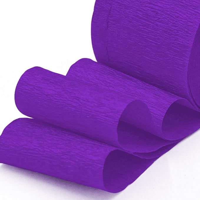 8 Rolls Purple Crepe Paper Streamers, Wedding Birthday Baby Shower Halloween Party Decoration, Rainbow DIY Supplies, Living Room Bedroom Decor