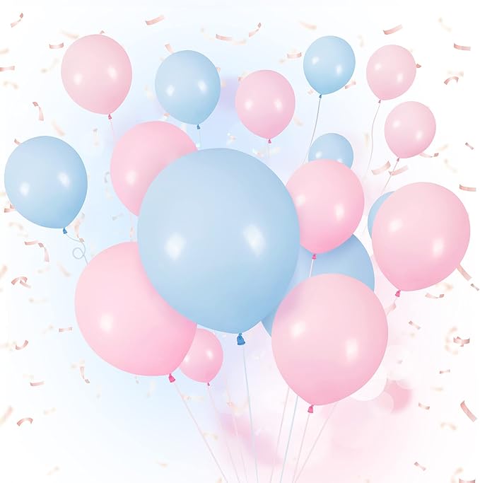 CANREVEL Gender Reveal Pink and Blue Balloons 120 pcs Macaron Blue Pink Latex Balloons Garland Arch kit for Baby Shower Birthday Bridal Shower Wedding Anniversary Party Decorations