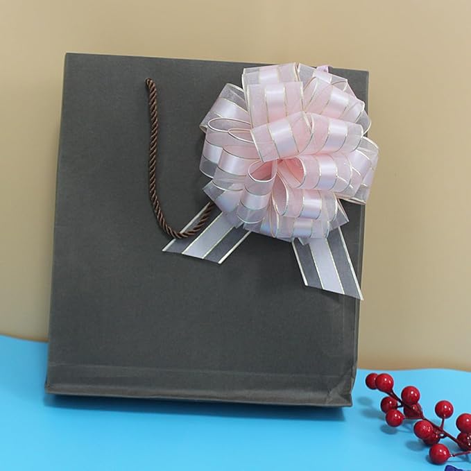6pcs Pull Bows,Pull Bows for Gift Wrapping Pull Bow Ribbon Pull Bows for Wedding Baskets,Gift Bows,Large Bows for Presents