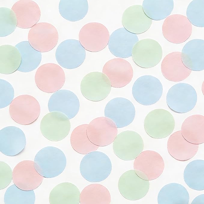 Pastel Blue Pastel Pink Pastel Green Confetti Balloons 25 Pcs, 12 Inch Clear Latex Balloon with Confetti Inside for Birthday Party Baby Shower Graduation Anniversary Engagement Decorations Supplies