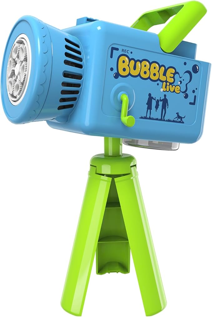 Cute Upgraded Camera Bubble Machine 360° Rotatable Handheld Rechargeable Bubble Blower, Blower with Music & Lights, Bubble Machine Solution, Kids Bubble Toy for Parties, Wedding & Toddlers Play