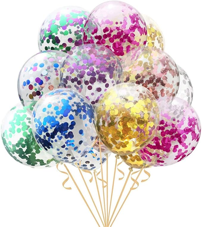 Multicolor Confetti Balloons - 12inch 50 Pcs Latex Balloons for Birthday, Wedding, Baby Shower, Christmas Party