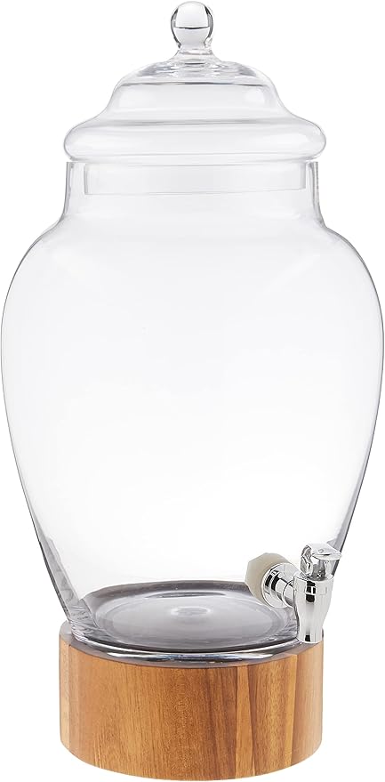 American Atelier Beverage Dispenser Cold Drink Dispenser w/ 1-Gallon Capacity Glass Jug, Leak-Proof Acrylic Spigot in Gorgeous Gift Box Great for Parties, Weddings & More