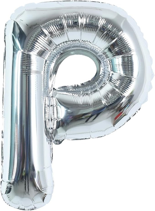 TONIFUL 40 Inch Large Silver Letter P Balloons Helium Balloons,Foil Mylar Big Letter Balloons for 2026 New Year Eve Graduation Wedding Baby Shower Birthday Party Anniversary Supplies Decorations