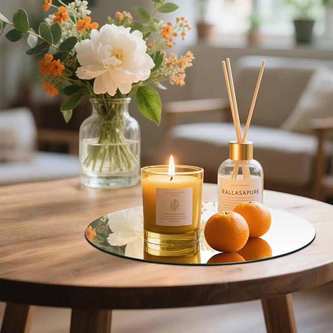 16Pack Round Mirror for Table Centerpieces, 2mm, 8inch Circle Mirrors Tray Candle Plates for Table Mirror Centerpieces, Circle Mirrors Candle Plates Plate for Wedding Centerpieces, Wall Decor, Crafts