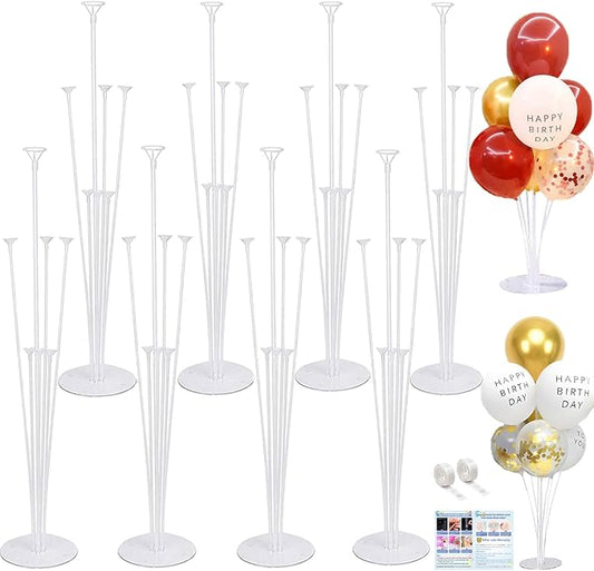8 Pack Balloon Stand Kits, Fenxyo Balloon Sticks Holder with Base for Table Graduation Birthday, Balloon Sticks Holder for Wedding Birthday Party Decoration