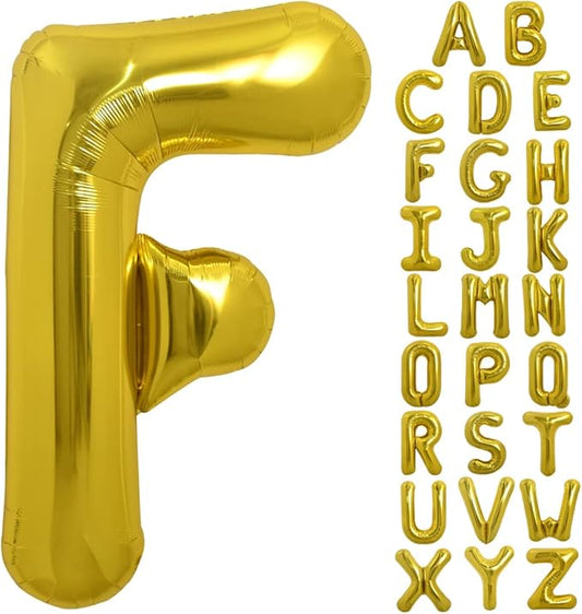 TONIFUL 40 Inch Gold Letter F Balloons, Helium-Filled Foil Mylar Big Balloons for 2026 New Year Eve Graduation Wedding Baby Shower Birthday, Anniversary Decorations