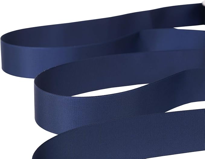 Ribbonitlux 1.5" Wide Solid Grosgrain Ribbon 25 Yards (370-Navy ）, Set for Gift Wrapping, Party Decor, Sewing Applications, Wedding and Craft