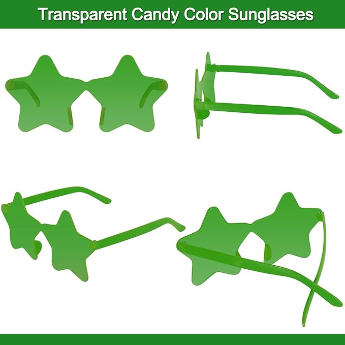 12 Pairs Star Sunglasses Pentagram Glasses Rimless Sunglasses for July 4th,Halloween, Christmas Party Favor