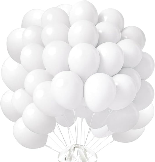160Pcs White Balloons 12 Inch Latex Balloons for Baby Shower Birthday Wedding Party Decorations