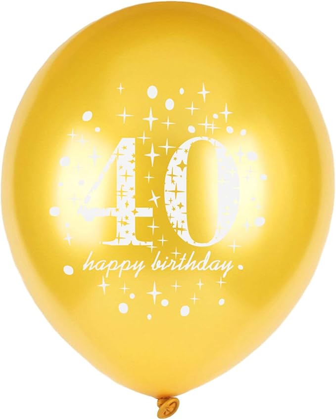SHUNTAI 40th Birthday Balloons Black and Gold 40 Birthday Decorations for Men Women Latex Confetti Balloon 40 Years Old Theme Birthday Party Supplies 15 Pack 12 Inch(40 balloons for birthday party)