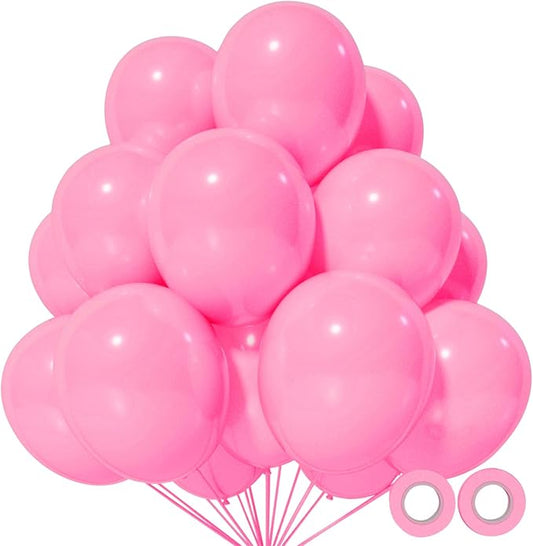 Pink Balloon 110pcs, Pink Latex Balloons12 inch for Birthday Valentine's Day Wedding(with 2 Ribbons)