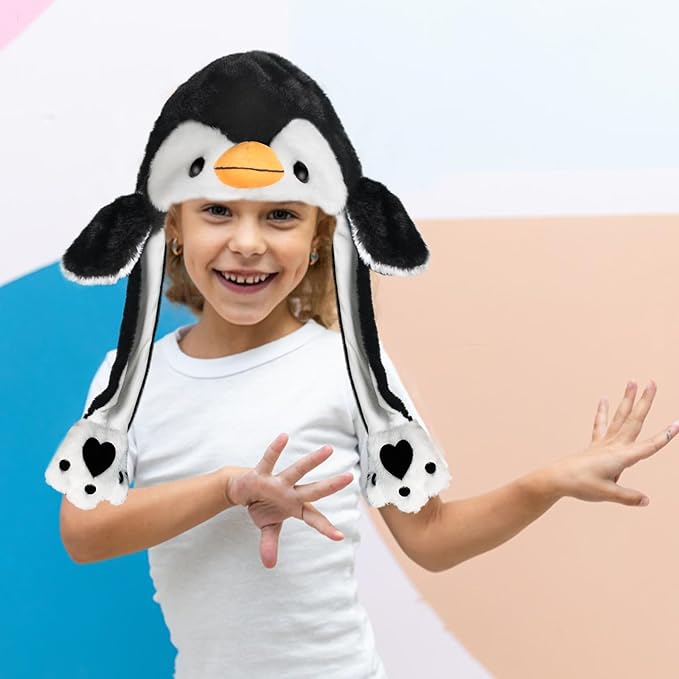 Animal Hat with Funny Plush Moving Ears,Crazy Hats for Kids Holiday Cosplay Easter Dress Up Cute Hat Kids Gift