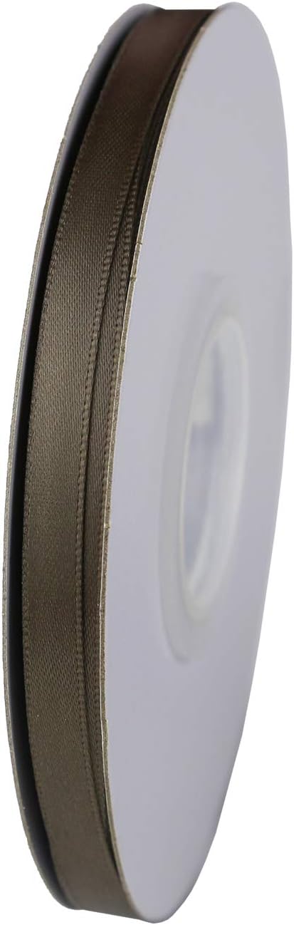 ITIsparkle 1/4" Inch Double Faced Satin Ribbon 50 Yards-Roll Set for Gift Wrapping Scrap Books Party Favor Hair Braids Baby Shower Decoration Floral Arrangement Craft Supplies, Dark Olive Ribbon