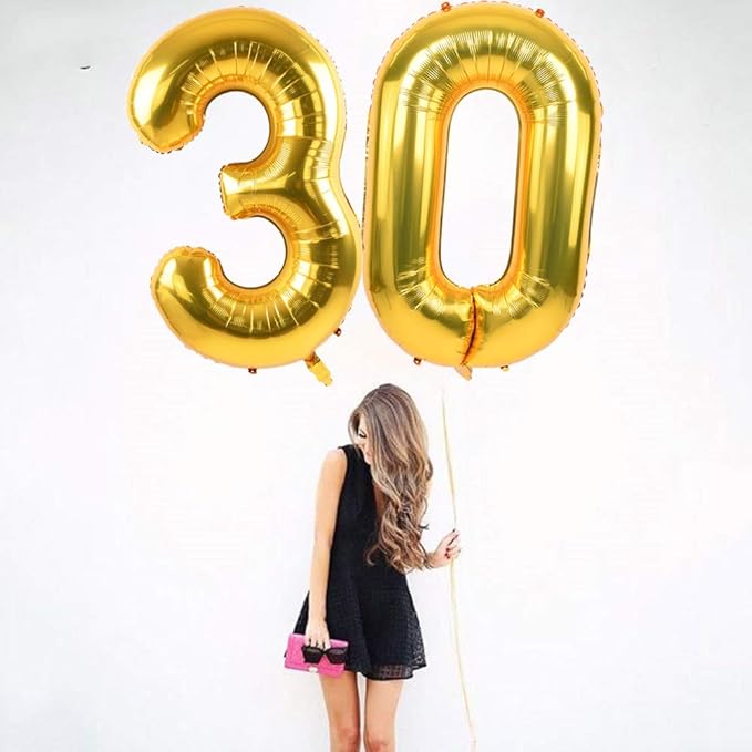 TONIFUL 40 Inch Gold Large Numbers Balloon Birthday Party Decorations, Foil Mylar Big Number Balloon Digital 40 for 2026 Graduation New Year Eve 40th Birthday, 40th Anniversary Ceremony Photo Shoot