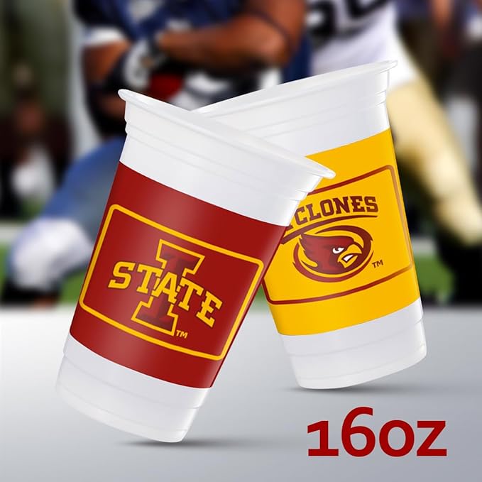 Westrick Iowa State Cyclones 16oz Plastic Cups, 16 Pack – Officially Licensed Iowa State University Disposable Party Cups with Logo – Tailgating, Game Day, Graduation Parties & Fan Celebrations