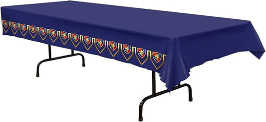 Beistle Medieval Tablecover, 54” x 108” – Plastic Table Cloth, Medieval Decorations, Castle Party Supplies, Knight Birthday Decorations, Rectangular Table Cloth