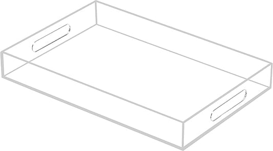 Acrylic Tray with Embedded Handle, 10x15 Inch, Clear
