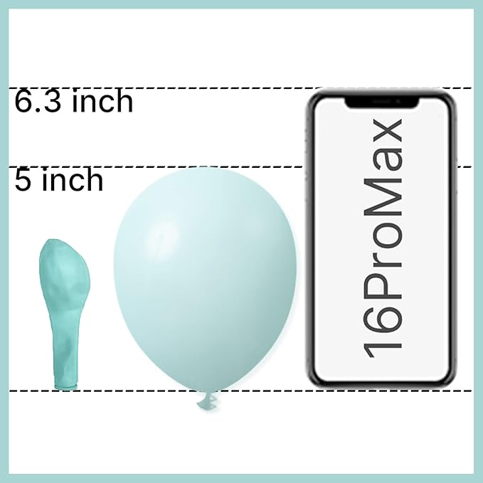 PartyWoo Teal Balloons 50 pcs 5 Inch Small Mini Pastel Teal Turquoise Peppermint Mint Balloons for Graduation Gender Reveal Baby Shower Wedding Anniversary Birthday Party Decorations Mint-Q03