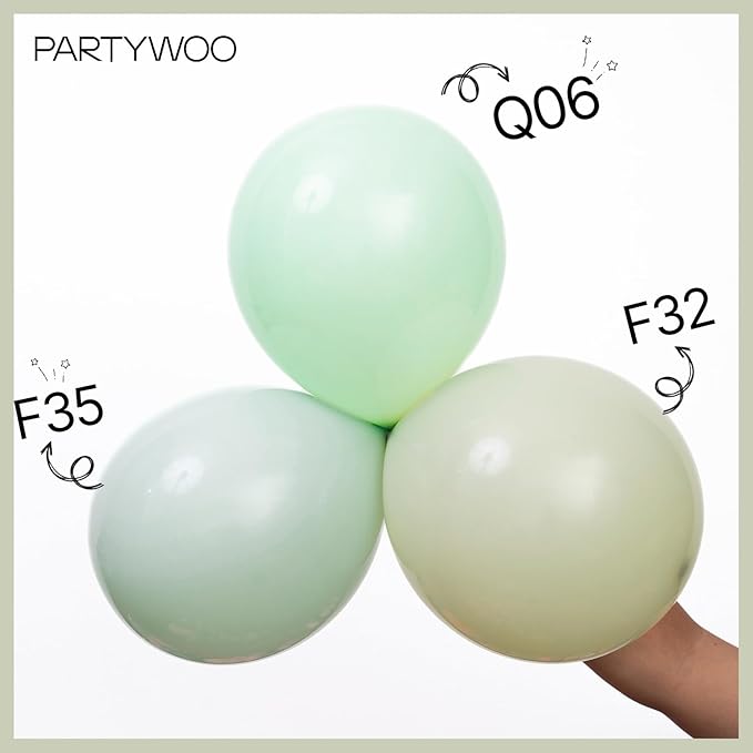PartyWoo Pastel Green Balloons 50 pcs 5 Inch Small Mini Light Mint Green Latex Balloons for Birthday Baby Shower Gender Reveal Wedding Anniversary Graduation Party Decorations Green-Q06
